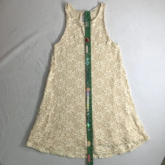 Ginger G Floral Knit Above Knee A-Line Lace Dress Lined Off White Cream Size S - Picture 9 of 16